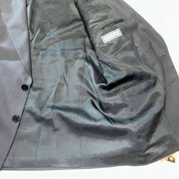 Men’s Suit Jacket Size 44R Yves Saint Laurent Blue Blazer  Button Canada Wool - Picture 8 of 11